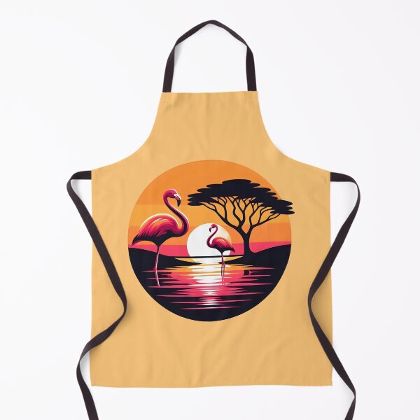 Item preview, Lesser Flamingo African Sunset - Lake Safari Nature Badge designed and sold by GREENZ0NE.