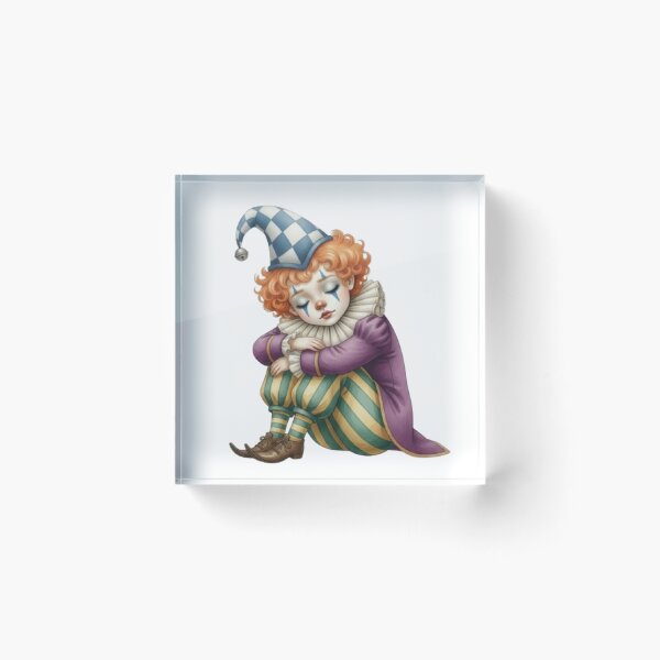 Item preview, Vintage illustration of a small, peaceful, sleeping clown designed and sold by CHRIST5000.