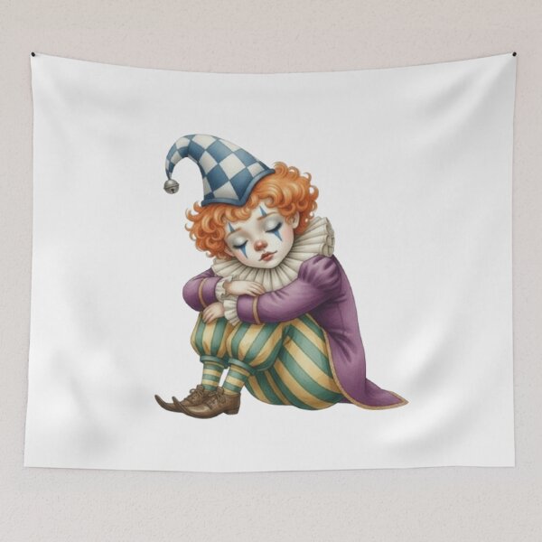 Item preview, Vintage illustration of a small, peaceful, sleeping clown designed and sold by CHRIST5000.
