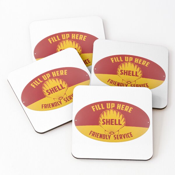 Item preview, Vintage Shell Gasoline Porcelain Sign - Fill Up Here Friendly Service designed and sold by CharlieDesings.