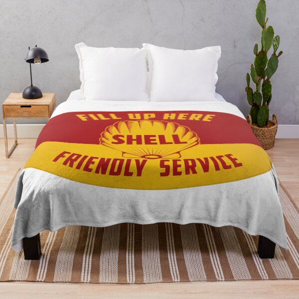 Item preview, Vintage Shell Gasoline Porcelain Sign - Fill Up Here Friendly Service designed and sold by CharlieDesings.