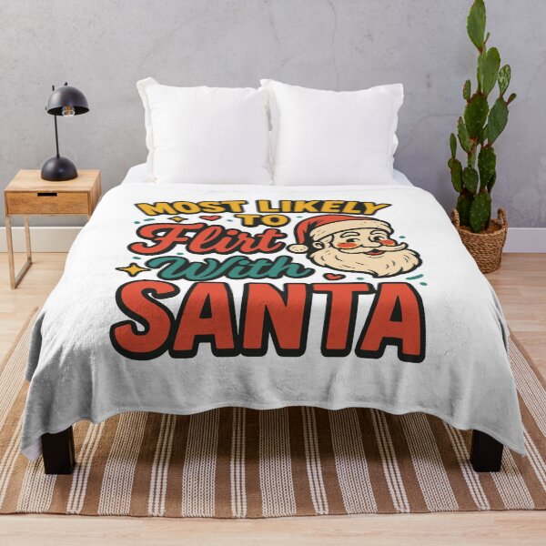 Item preview, Most Likely to Flirt with Santa’ Vintage Christmas Style designed and sold by ModdiesColors.