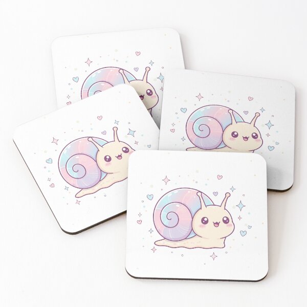 Item preview, Cute Kawaii Snail with Pastel Shell – Adorable Magical Cartoon Art designed and sold by Royalsticker.