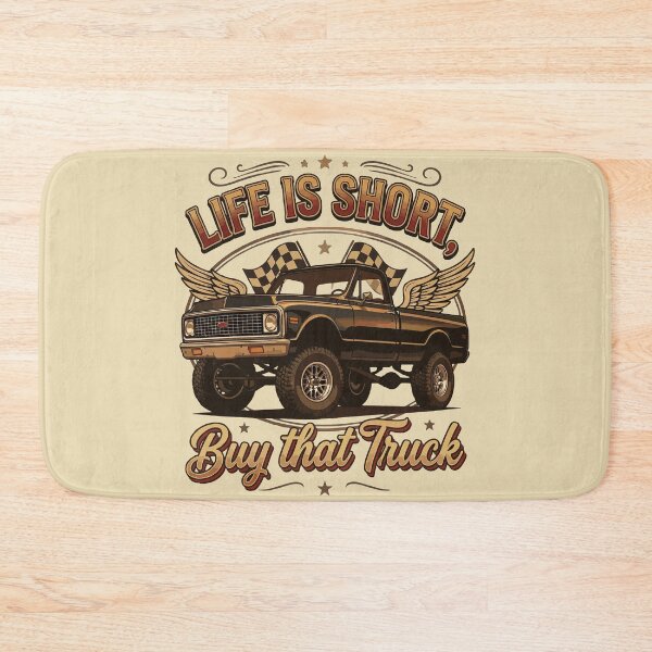 Item preview, K10 Vintage Truck Illustration – “Life Is Short, Buy That Truck designed and sold by BronArtworks.