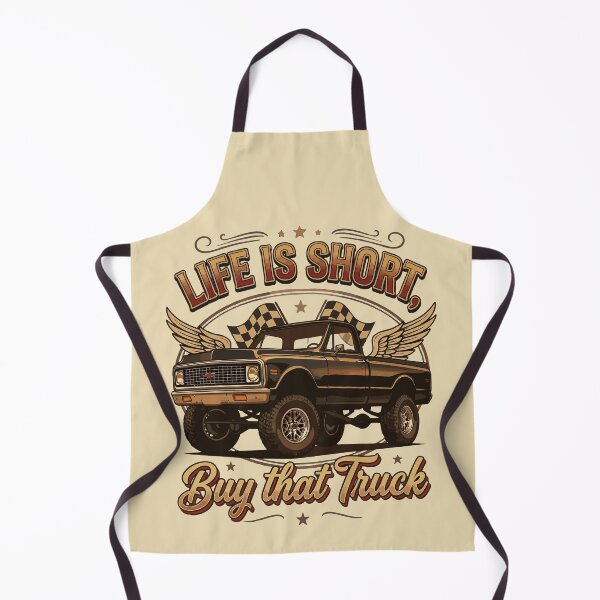 Item preview, K10 Vintage Truck Illustration – “Life Is Short, Buy That Truck designed and sold by BronArtworks.