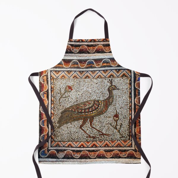 Item preview, ANTIQUE ROMAN MOSAIC PEACOCK WITH FLOWERS designed and sold by BulganLumini.