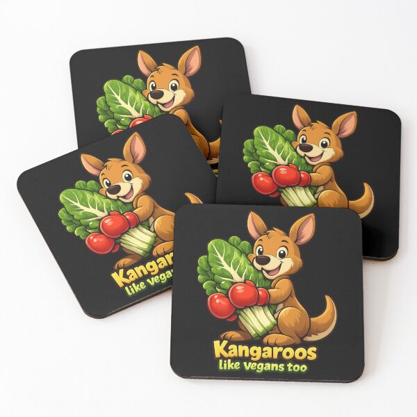 Item preview, Cute Kangaroo Vegan Cartoon with Boxing Gloves – Funny Plant Based Animal Illustration designed and sold by @majovegana.