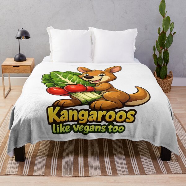 Item preview, Cute Kangaroo Vegan Cartoon with Boxing Gloves – Funny Plant Based Animal Illustration designed and sold by @majovegana.