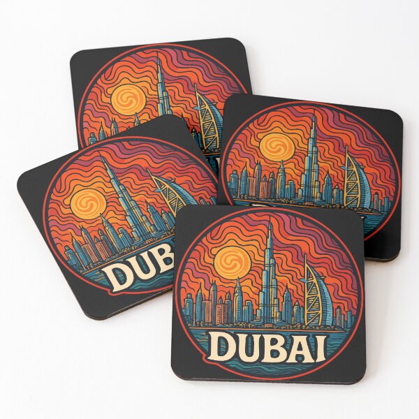 Item preview, Dubai Travel United Arab Emirates Trippy Art designed and sold by TomFrontierArt.