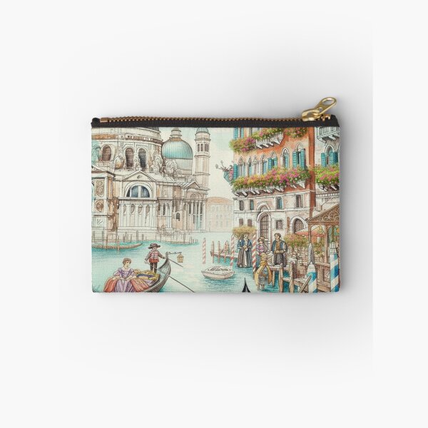 Item preview, Venice Watercolor Painting – Gondolas on the Grand Canal (Santa Maria della Salute) designed and sold by Italian Ink Studio.