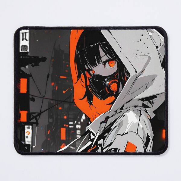 Item preview, ZERO: Monochrome Urban White Hoodie Cityscape | Cute Cyberpunk Anime Girl designed and sold by Sytrics.