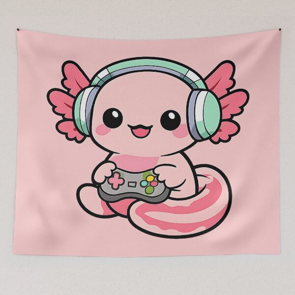 Item preview, Cute Axolotl Loves Playing Video Games  designed and sold by evokerys.