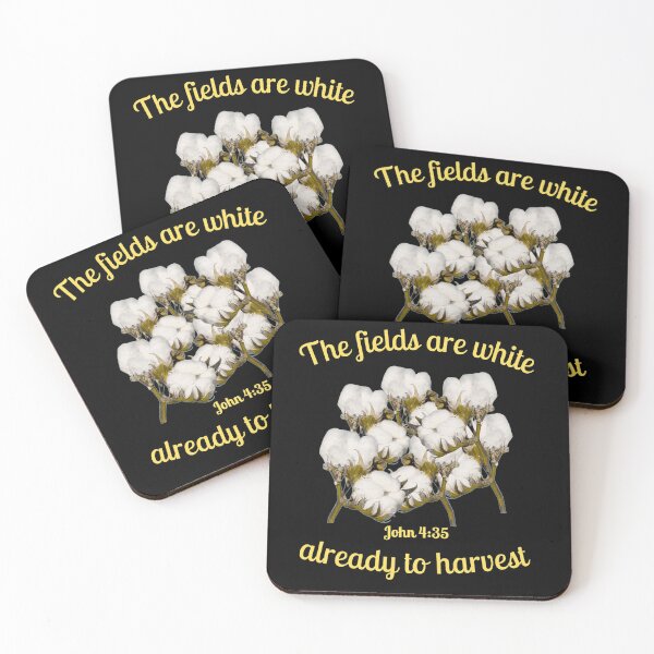 Item preview,  White Cotton Fields John 4:35 designed and sold by RhondaCGoins.