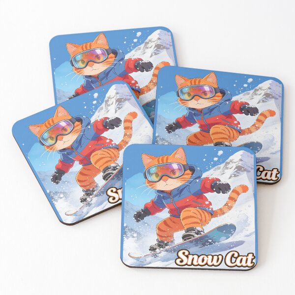 Item preview, cat snowboarding Cute Cat Snowboarding Cartoon Winter Design designed and sold by Uglyandcute.