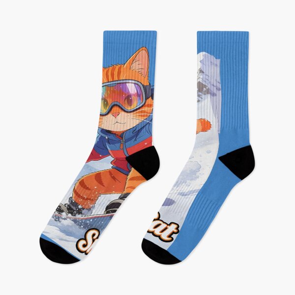 Item preview, cat snowboarding Cute Cat Snowboarding Cartoon Winter Design designed and sold by Uglyandcute.