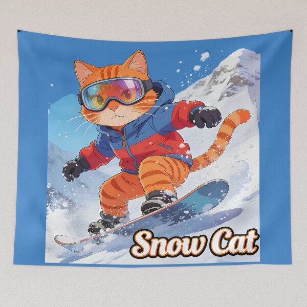 Item preview, cat snowboarding Cute Cat Snowboarding Cartoon Winter Design designed and sold by Uglyandcute.