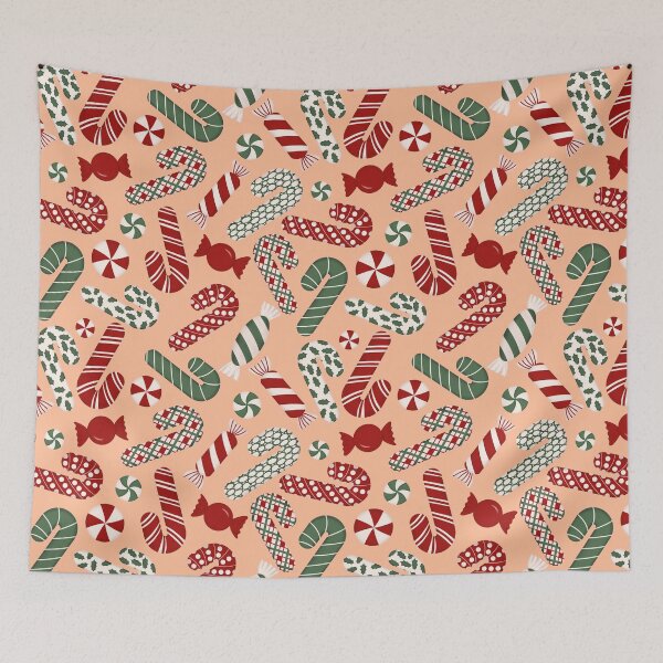 Item preview, Candies & Candy Canes - Multicolored on Peach Fuzz designed and sold by thecolorbirdie.