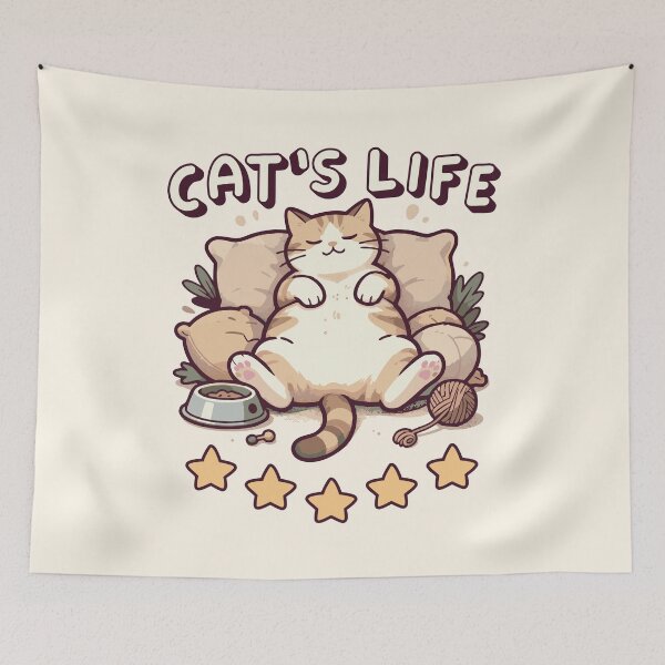 Item preview, Cats Life - Relaxed Cat Cozy Home Illustration designed and sold by chillaxcats.