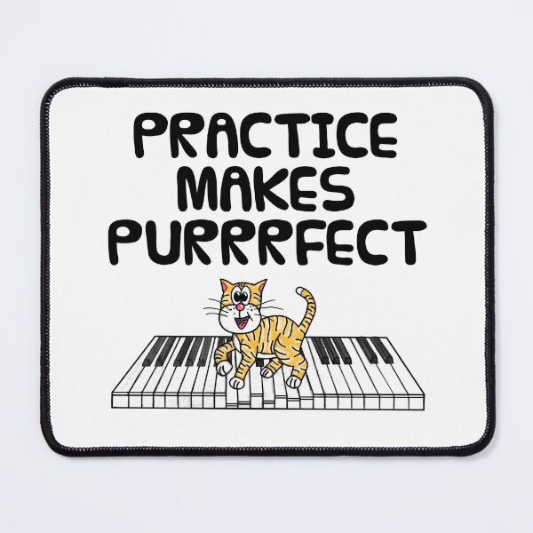 Artikelvorschau, Katze Klavier Kätzchen, Übung macht den Meister, Pianist Musiker entworfen und verkauft von doodlerob.