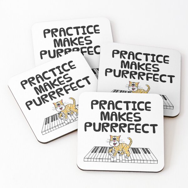 Item preview, Cat Piano Kitten, Practice Makes Purrrfect, Pianist Musician designed and sold by doodlerob.
