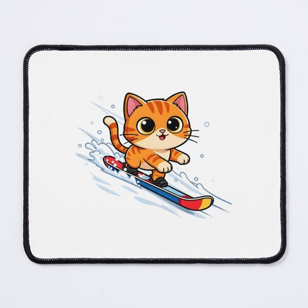 Item preview, cat snowboarding Cute Cat Snowboarding Cartoon Winter Design designed and sold by Uglyandcute.