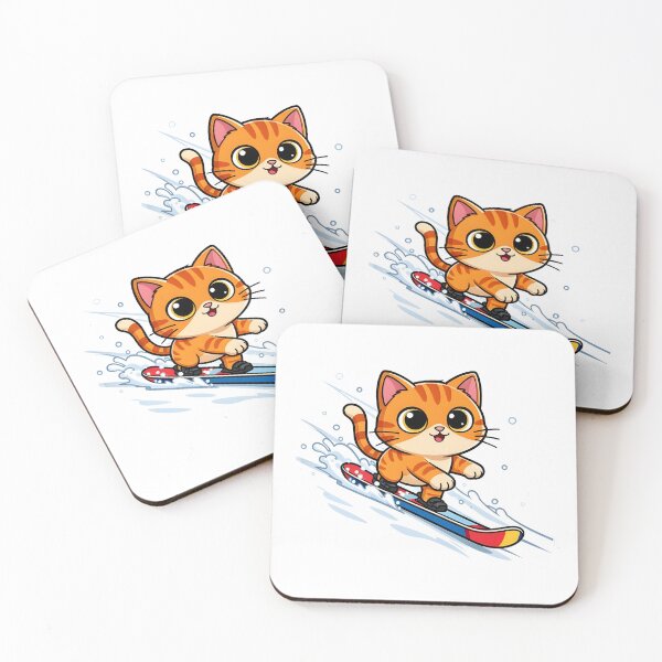 Item preview, cat snowboarding Cute Cat Snowboarding Cartoon Winter Design designed and sold by Uglyandcute.