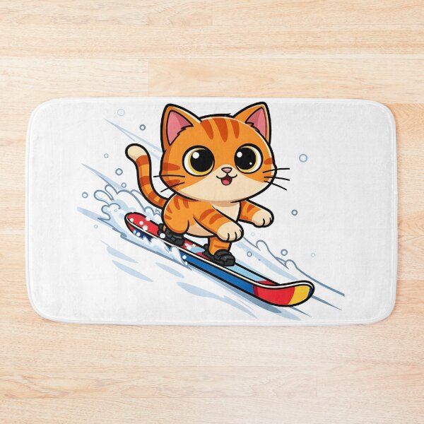 Item preview, cat snowboarding Cute Cat Snowboarding Cartoon Winter Design designed and sold by Uglyandcute.