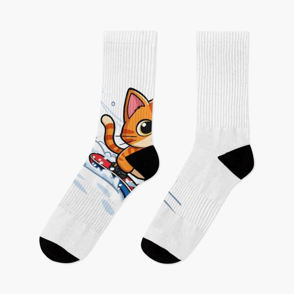 Item preview, cat snowboarding Cute Cat Snowboarding Cartoon Winter Design designed and sold by Uglyandcute.
