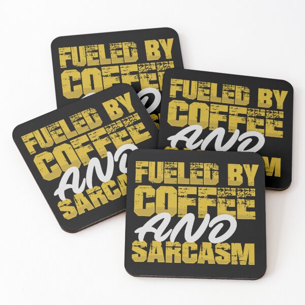 Item preview, Fueled by Coffee and Sarcasm Funny Coffee Lover Quote T-Shirt designed and sold by Design-Pro-21.