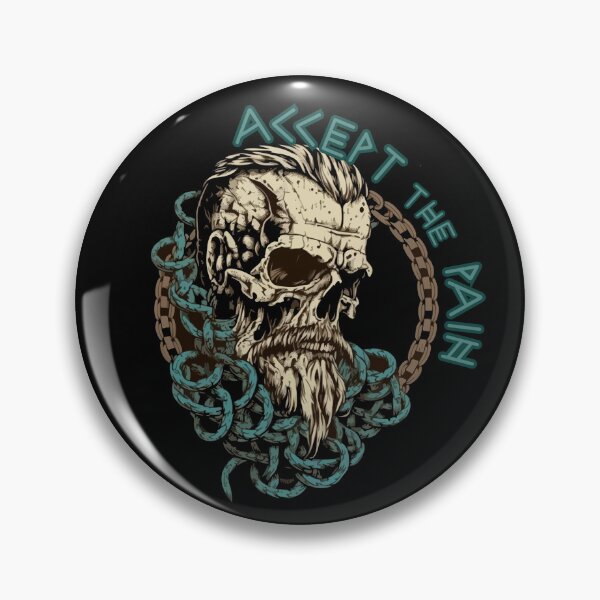 Item preview, Accept The Pain Viking Skull – Norse Warrior Graphic Tee | Nordic Strength Design | Viking Warrior Shirt designed and sold by R3XFORGE.