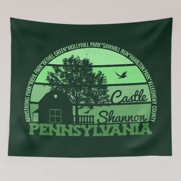 Item preview, Castle Shannon Pennsylvania Sunset Retro Vintage Local Pride Logo designed and sold by CRHPOD20.
