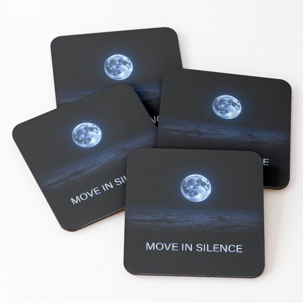 Item preview, Move in Silence Moon Quote – Minimal Night Sky Motivational Design designed and sold by Dreamy Ocean Art.