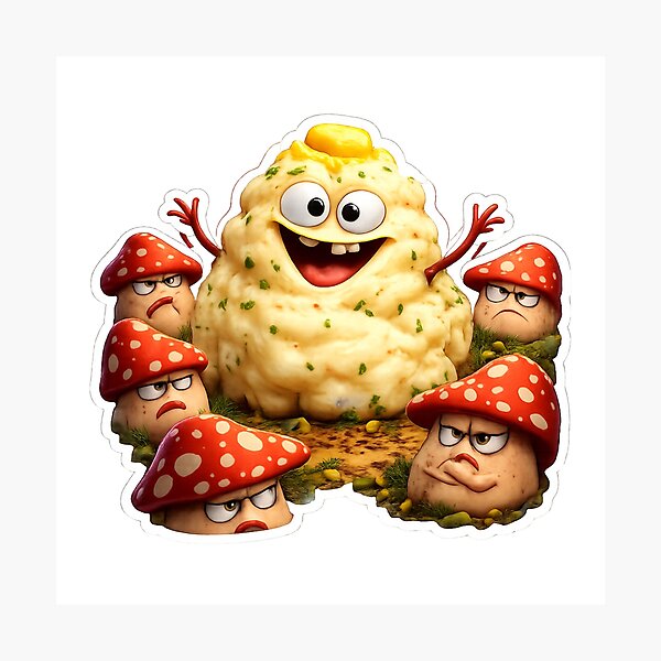 Item preview, Mashed Potato Mushroom Meme – Annoying Little Guy (Cartoon) designed and sold by Fantasy Masterpiece.