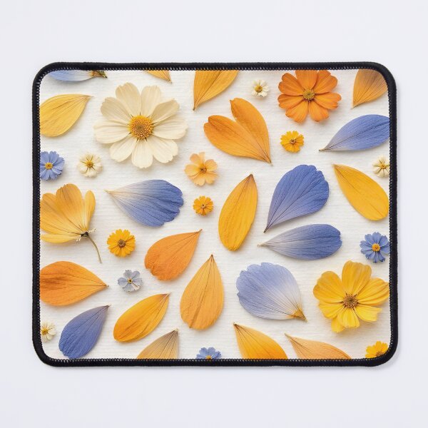 Item preview, Pressed Orange and Blue Flower Petals Floral Art designed and sold by SparkSpiral.