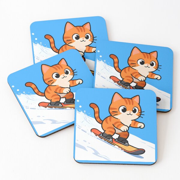 Item preview, cat snowboarding Cute Cat Snowboarding Cartoon Winter Design designed and sold by Uglyandcute.
