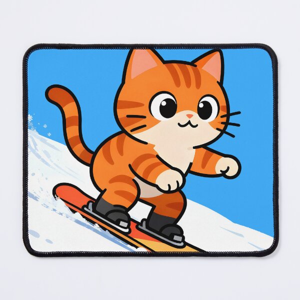 Item preview, cat snowboarding Cute Cat Snowboarding Cartoon Winter Design designed and sold by Uglyandcute.