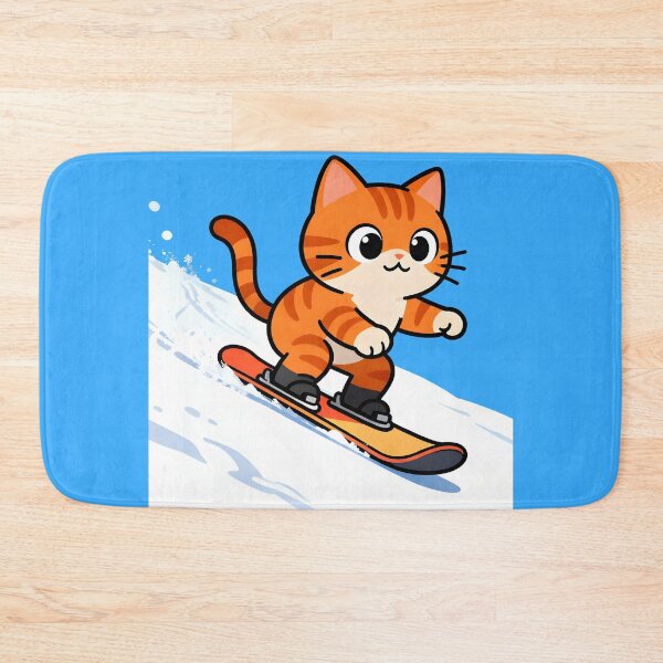 Item preview, cat snowboarding Cute Cat Snowboarding Cartoon Winter Design designed and sold by Uglyandcute.
