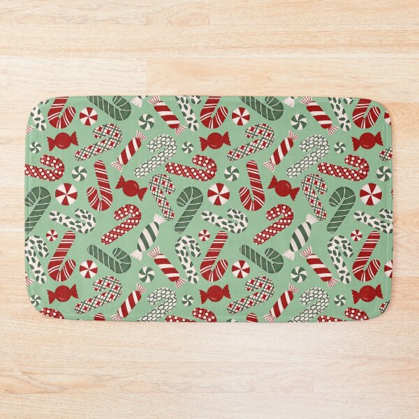 Item preview, Candies & Candy Canes - Multicolored on Light Mint Tea Green designed and sold by thecolorbirdie.
