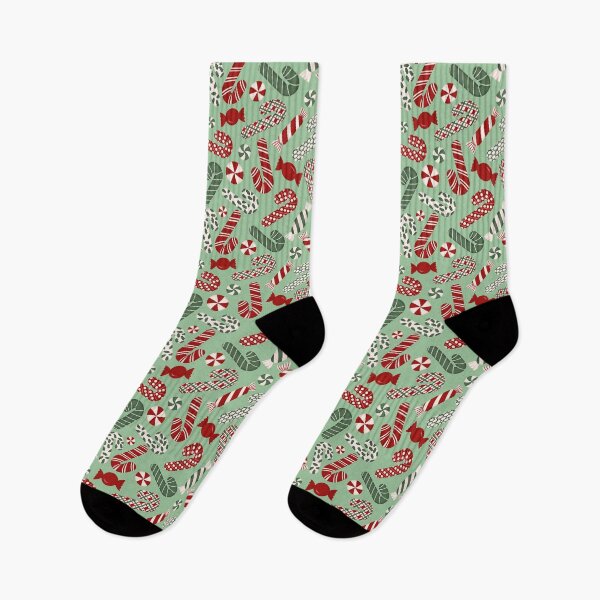Item preview, Candies & Candy Canes - Multicolored on Light Mint Tea Green designed and sold by thecolorbirdie.