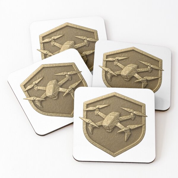 Item preview, Golden Origami Drone Emblem – Futuristic Badge designed and sold by Creative88Art.