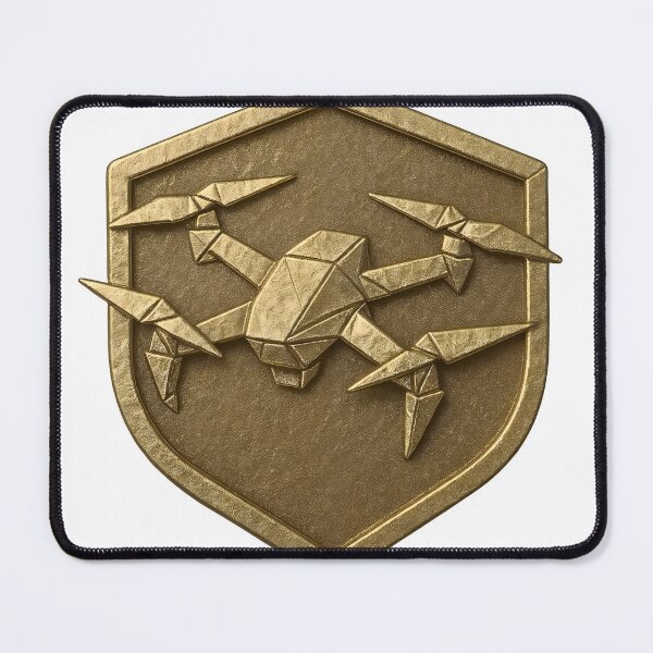 Item preview, Golden Origami Drone Emblem – Futuristic Badge designed and sold by Creative88Art.