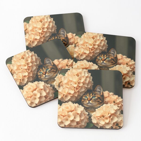 Item preview, tabby cat and hydrangea flower designed and sold by FRH Design ⭐⭐⭐⭐⭐.
