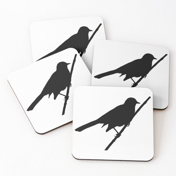 Item preview, Catbird silhouette, songbird on branch designed and sold by KRFNatureGifts.
