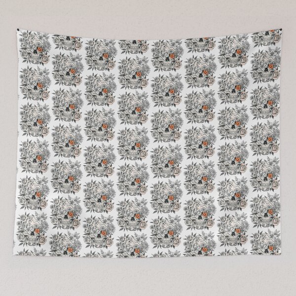 Item preview, Gothic Botanical Floral Skull Art designed and sold by SholoStudio.