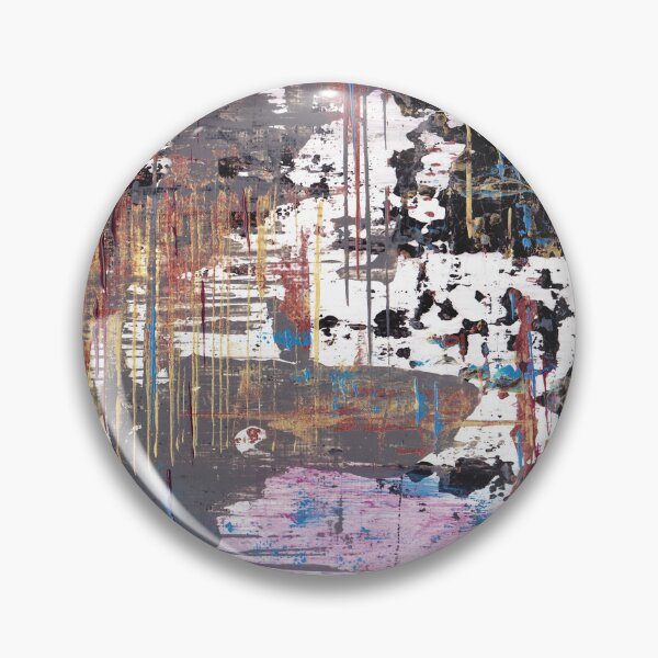 Item preview, Abstract Grunge Painting in Pink, Black, White, Gray, Gold designed and sold by Angela Dow.