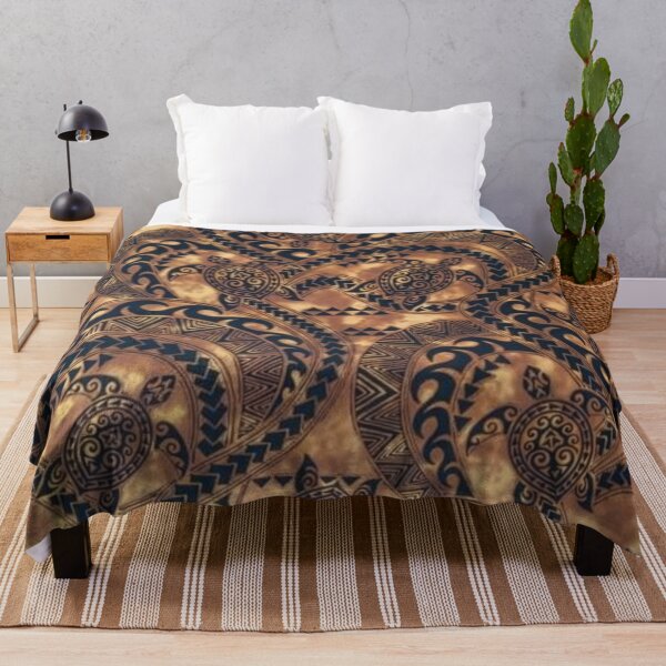 Item preview, Polynesian turtle pattern on dark wood background - Close version designed and sold by INNERHARMONY2.