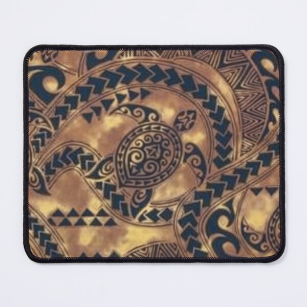 Item preview, Polynesian turtle pattern on dark wood background - Close version designed and sold by INNERHARMONY2.