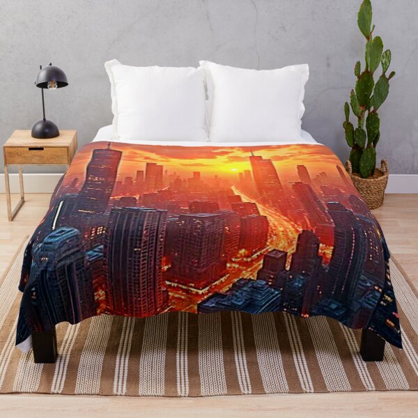 Item preview, Golden Skyline: Radiant City Sunset Art designed and sold by Health And Fitness Posts e-Store.