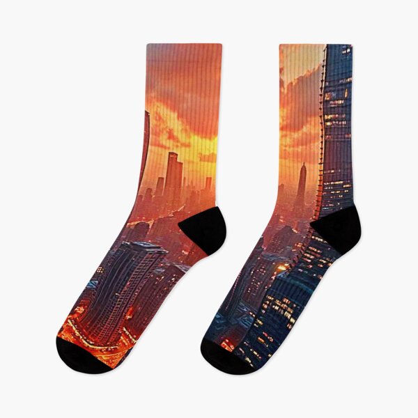 Item preview, Golden Skyline: Radiant City Sunset Art designed and sold by Health And Fitness Posts e-Store.
