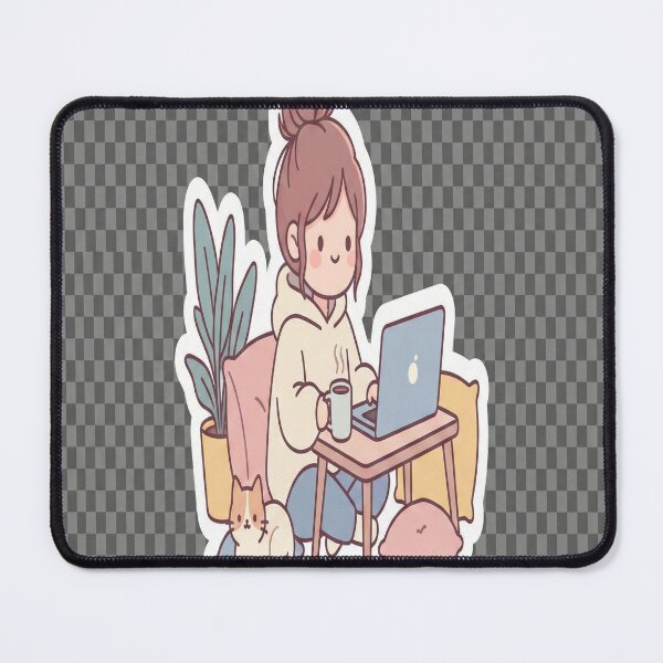 Item preview, Cute Remote Work & Study Girl Sticker | Online Learning Aesthetic designed and sold by prachiuke264.